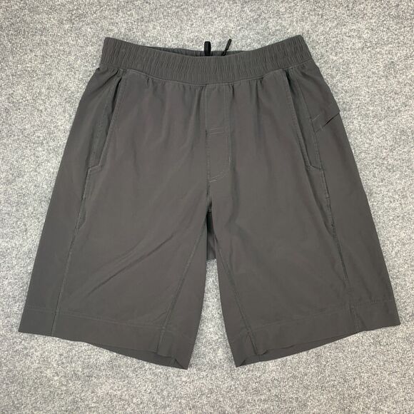 Lululemon Short Mens M Medium Charcoal Gray Elasticated Waistband Active Workout - Picture 2 of 12